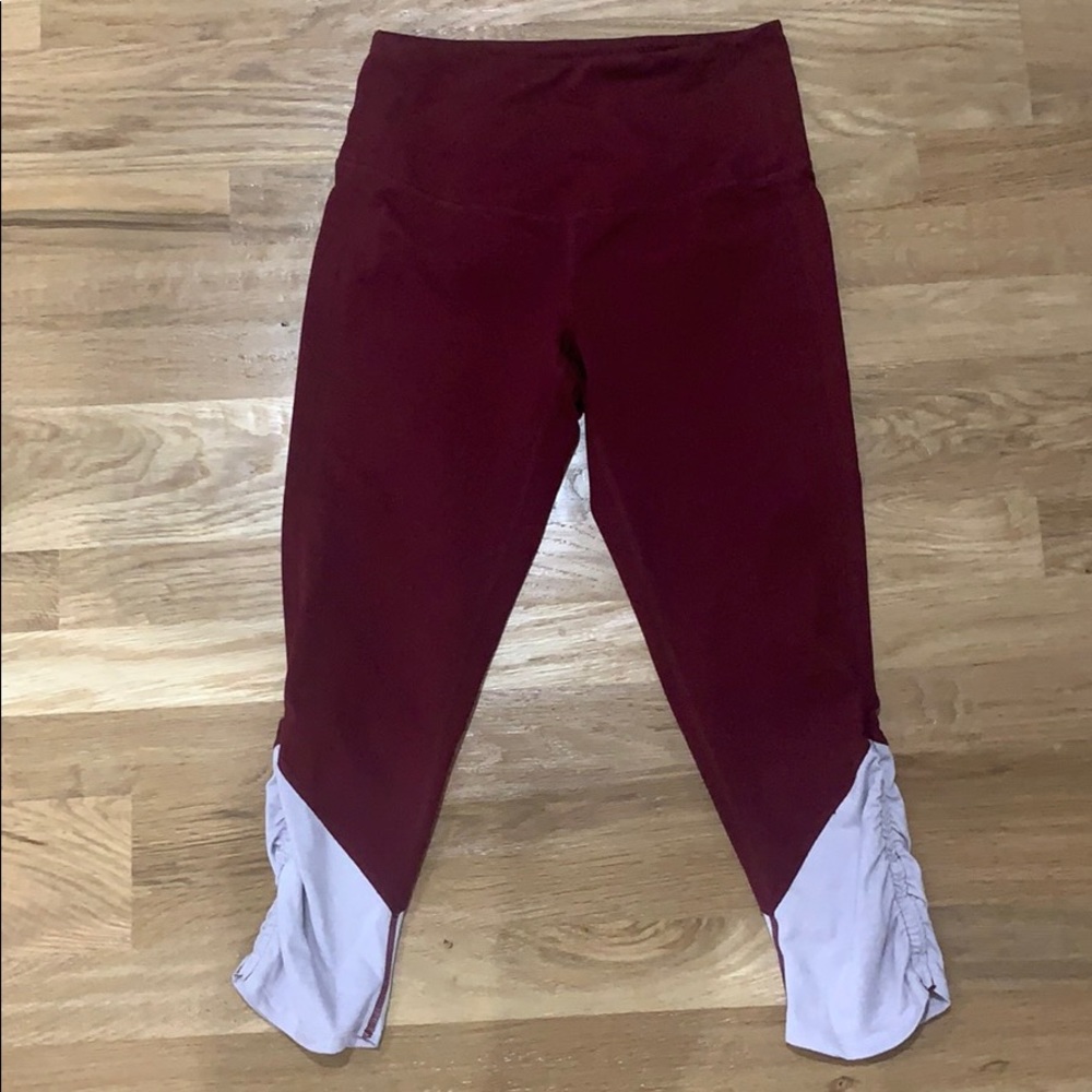 Zella Maroon High Waisted Crop
